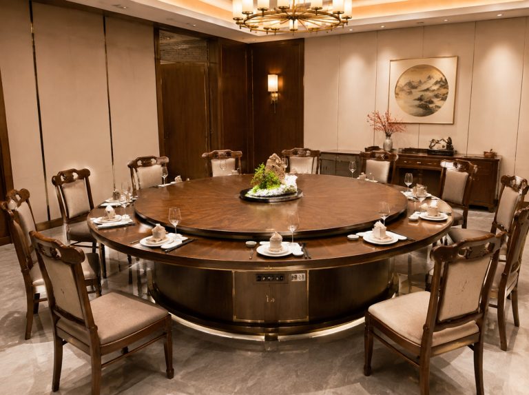 六盘水电动餐桌与宴会大圆桌